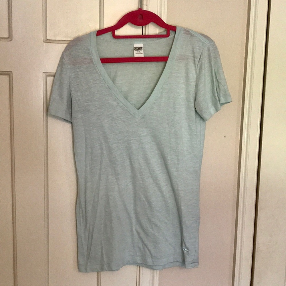 Mint blue v-neck T-shirt